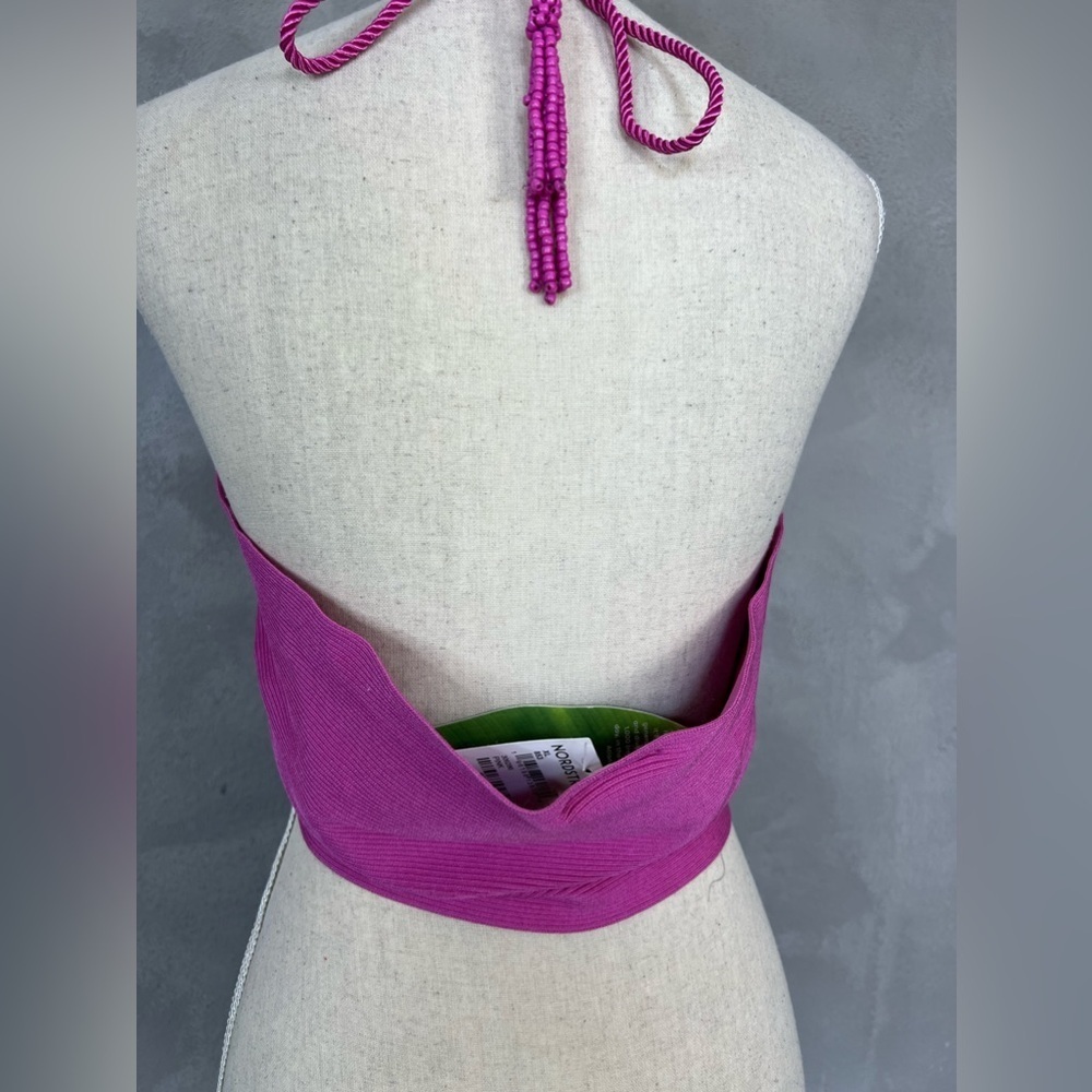 Farm Rio pink knit halter top size XL - Picture 6 of 10